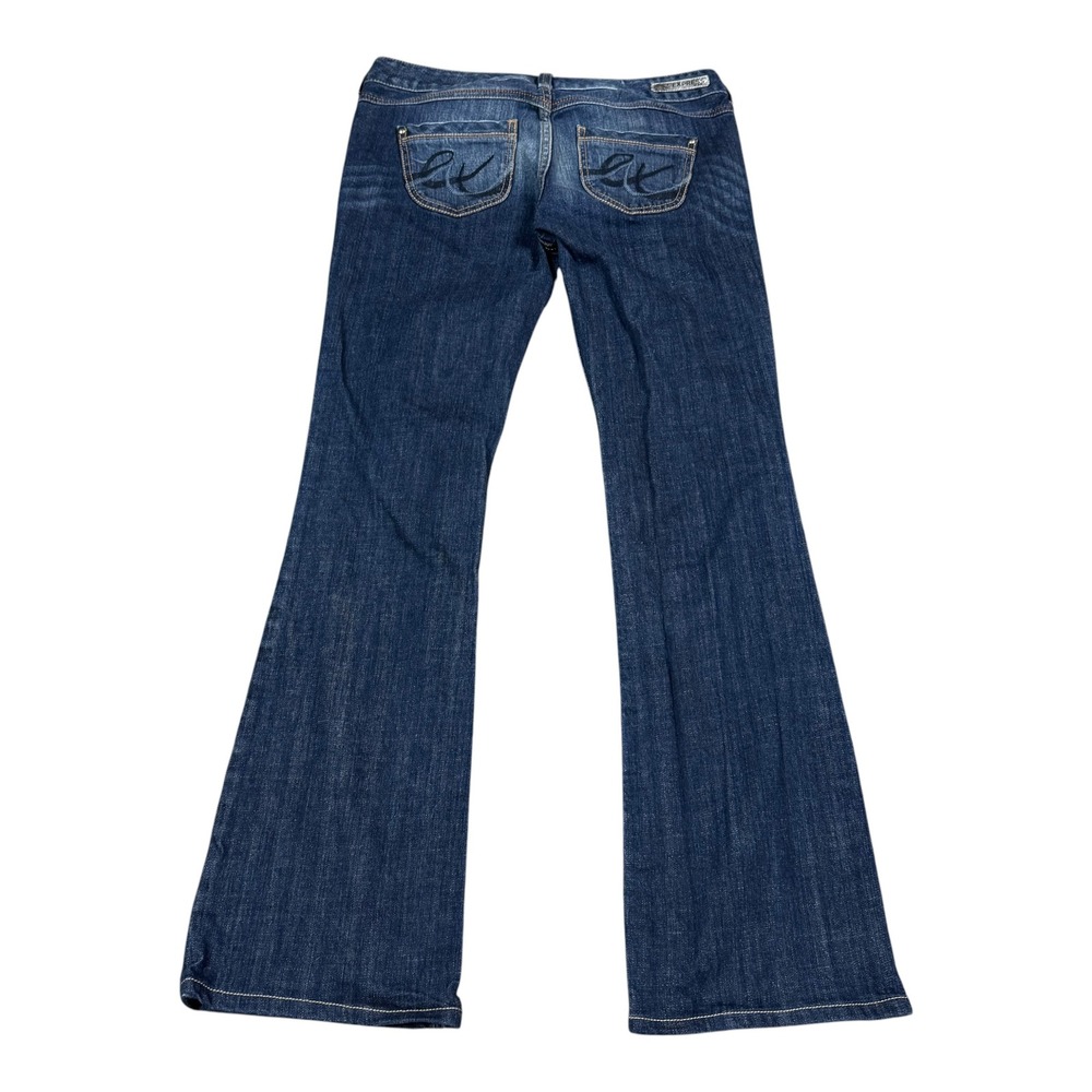 2000s‎ Express Jeans Embroidered Pockets Wide Leg Jeans Women's 8r (33x31.75)